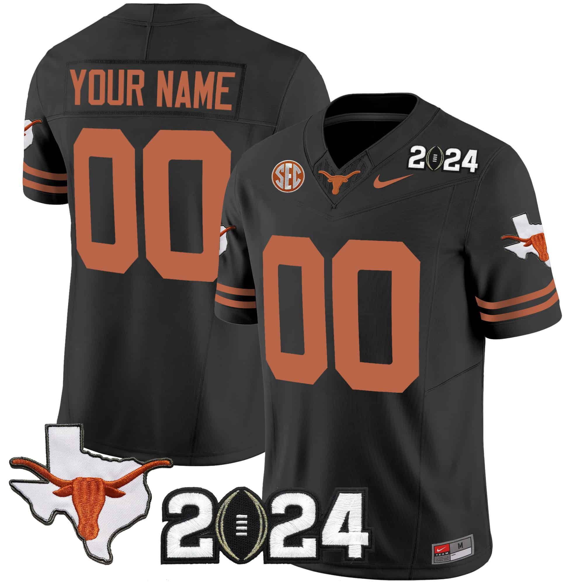 Men Texas Longhorns Black 2024 Nike Vapor Limited Custom NCAA Jersey style 1->customized nfl jersey->Custom Jersey